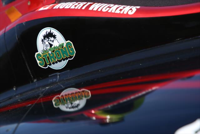 The No. 6 Honda of Robert Wickens sporting the 'Humboldt Strong' emblem at Barber Motorsports Park -- Photo by: Matt Fraver