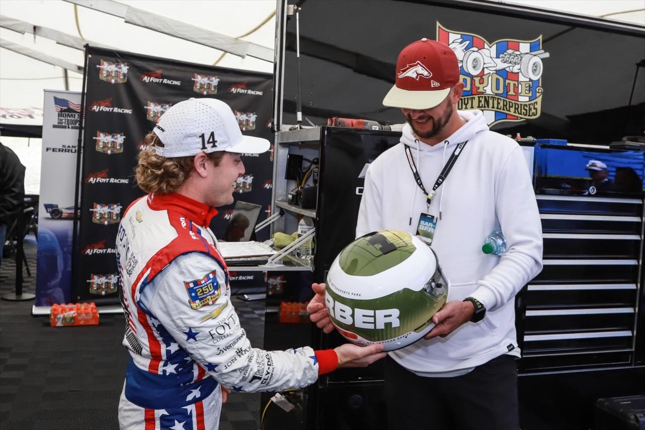 Santino Ferrucci with A.J. McCarron - Children's of Alabama Indy Grand Prix - By: Aaron Skillman -- Photo by: Aaron Skillman