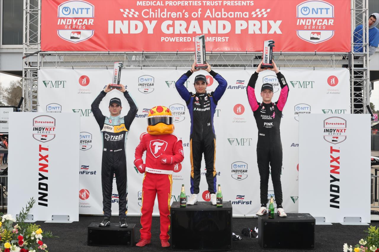 Nikita Johnson, Alessandro de Tullio and Max Taylor - INDY NXT by Firestone - Grand Prix of Alabama - By: Chris Owens -- Photo by: Chris Owens