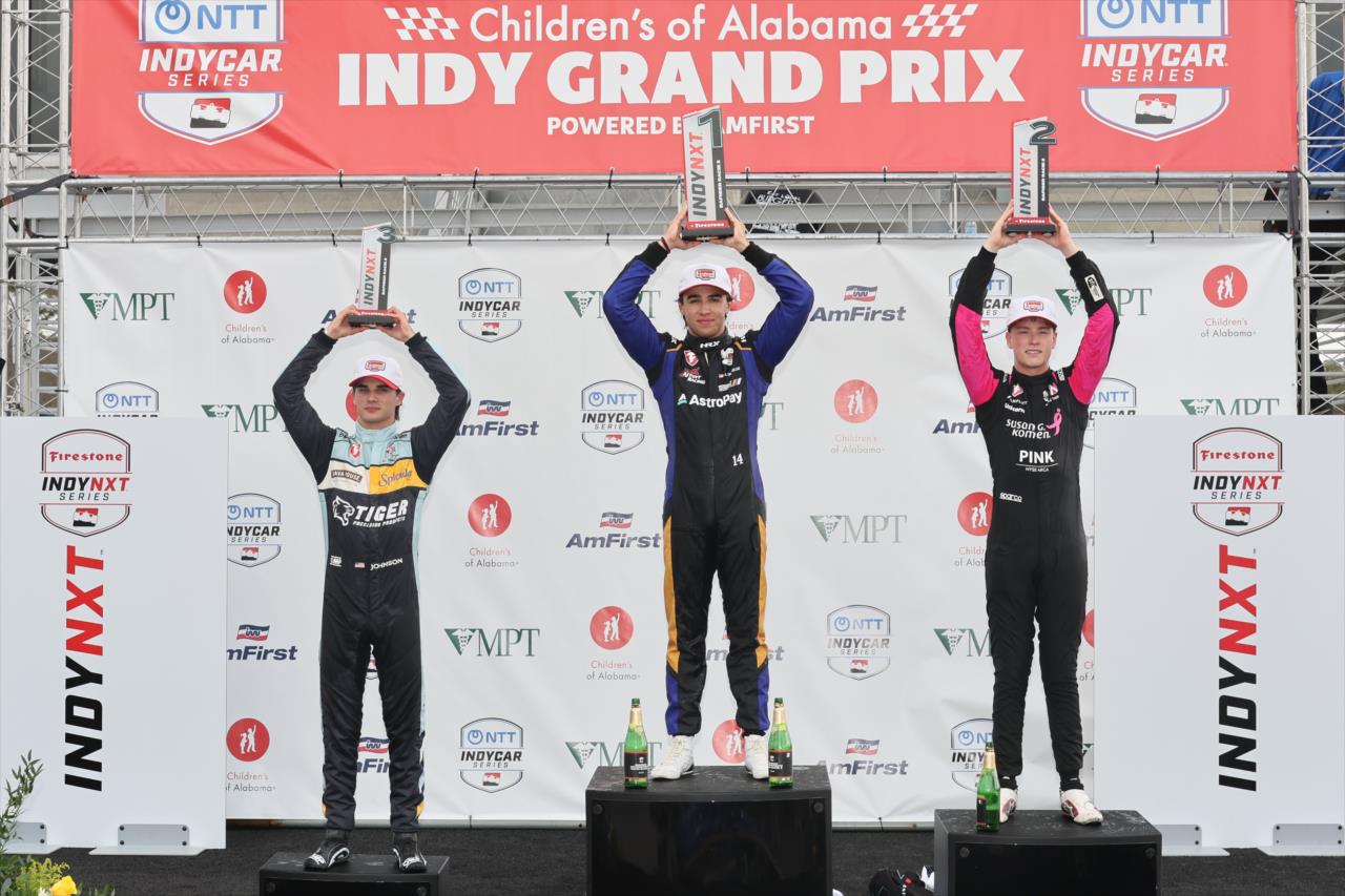 Nikita Johnson, Alessandro de Tullio and Max Taylor - INDY NXT by Firestone - Grand Prix of Alabama - By: Chris Owens -- Photo by: Chris Owens