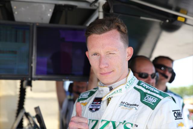 Thumbs up from Mike Conway at Belle Isle -- Photo by: Chris Jones