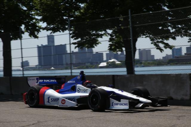 Mikhail Aleshin on course during practice for the Chevrolet Dual in Detroit -- Photo by: Chris Jones
