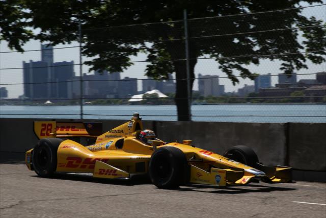 Ryan Hunter-Reay on course during practice for the Chevrolet Dual in Detroit -- Photo by: Chris Jones