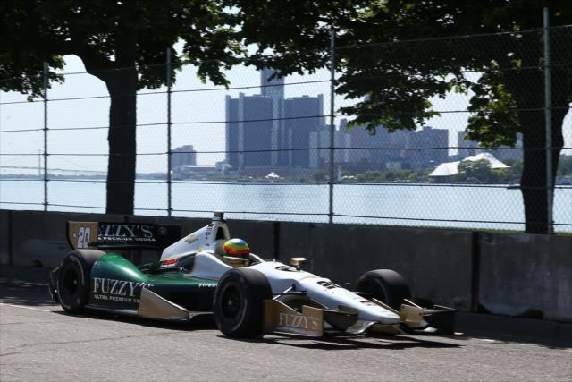 Mike Conway on course during practice for the Chevrolet Dual in Detroit -- Photo by: Chris Jones