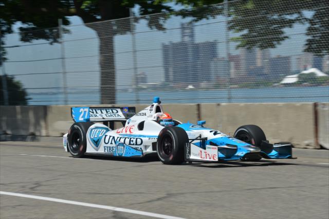 James Hinchcliffe on course during practice for the Chevrolet Dual In Detroit -- Photo by: Chris Owens
