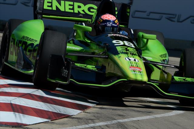 Jack Hawksworth on course during practice for the Chevrolet Dual in Detroit -- Photo by: Chris Owens