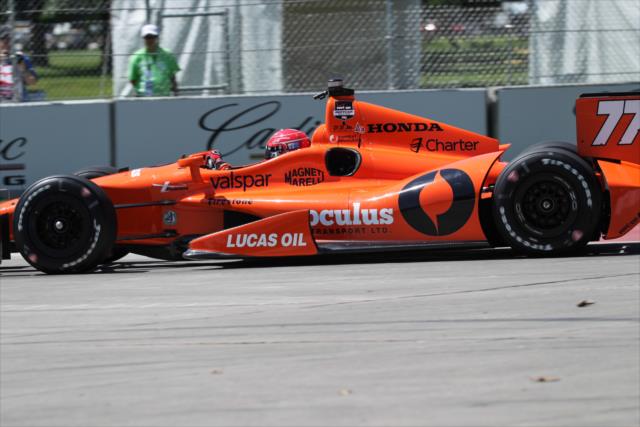 Simon Pagenaud on course during practice for the Chevrolet Dual In Detroit -- Photo by: Joe Skibinski