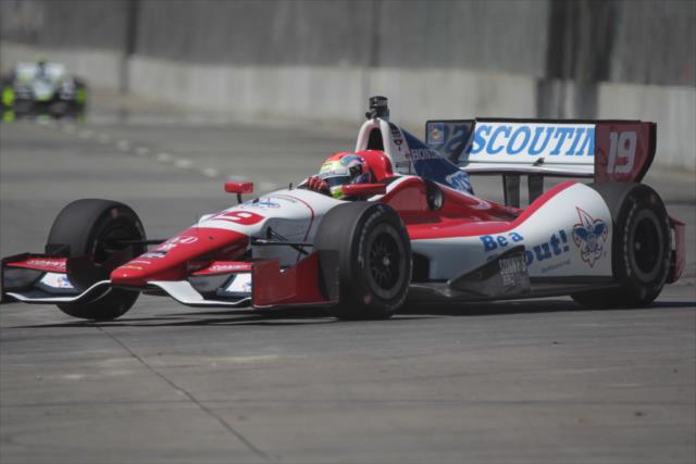 Justin Wilson enters Turn 3 during practice for the Chevrolet Dual In Detroit -- Photo by: Joe Skibinski