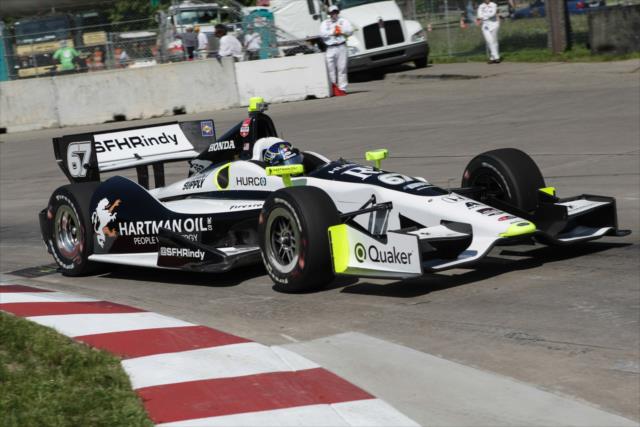 Josef Newgarden on course during practice for the Chevrolet Dual in Detroit -- Photo by: Joe Skibinski
