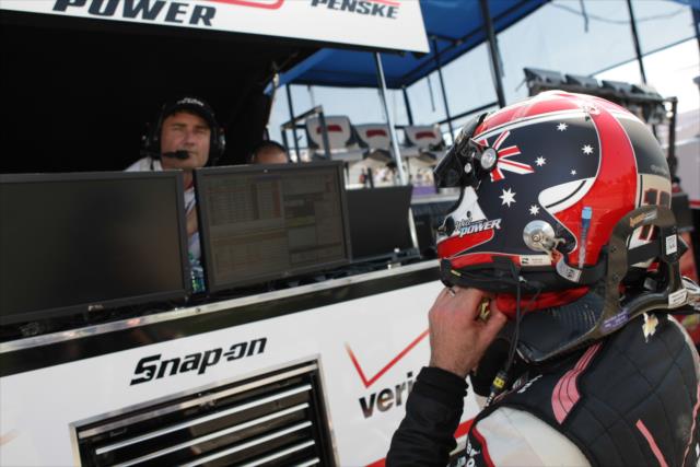 Will Power and Tim Cindric after practice at Belle Isle -- Photo by: Joe Skibinski