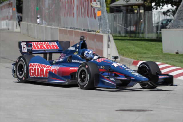 Graham Rahal on course during practice for the Chevrolet Dual in Detroit -- Photo by: Joe Skibinski