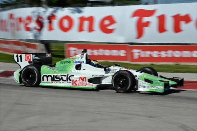 Sebastien Bourdais enters Turn 5 during Race 1 of the Chevrolet Indy Dual in Detroit -- Photo by: Chris Owens