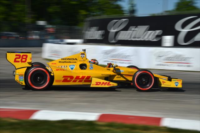 Ryan Hunter-Reay exits Turn 3 during Race 1 of the Chevrolet Indy Dual in Detroit -- Photo by: Chris Owens