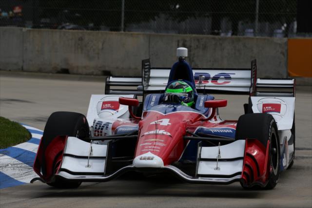 Conor Daly hits the apex of Turn 11 during practice for the Chevrolet Detroit Grand Prix -- Photo by: Bret Kelley