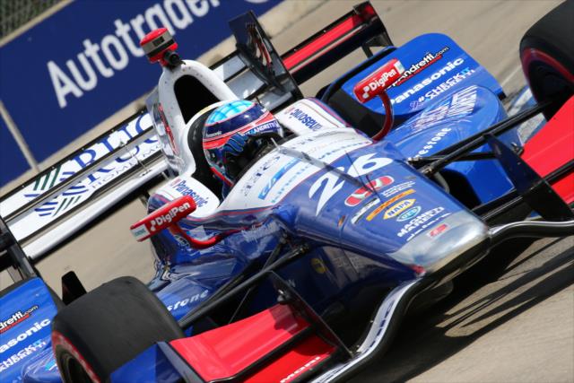 Takuma Sato rolls through Turn 8 during practice for the Chevrolet Detroit Grand Prix -- Photo by: Bret Kelley