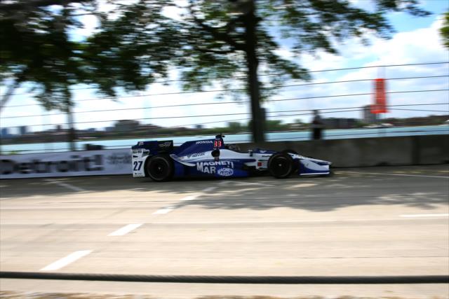 Marco Andretti sets up for Turn 7 during practice for the Chevrolet Detroit Grand Prix -- Photo by: Bret Kelley