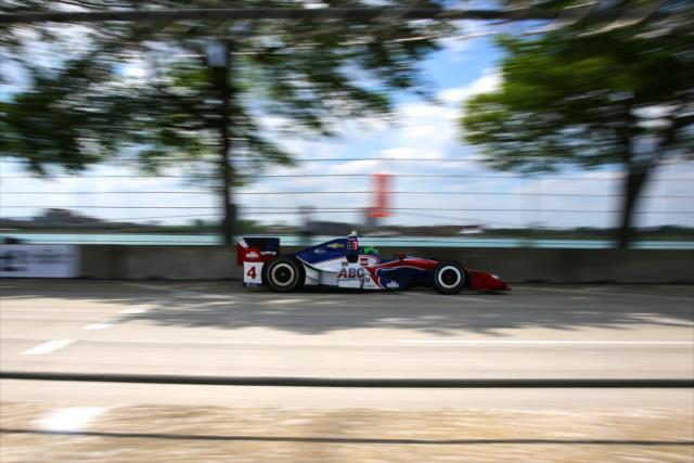 Conor Daly sets up for Turn 7 during practice for the Chevrolet Detroit Grand Prix -- Photo by: Bret Kelley
