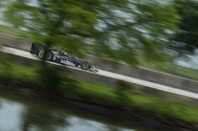 Josef Newgarden sails down the backstretch during practice for the Chevrolet Detroit Grand Prix -- Photo by: Chris Owens