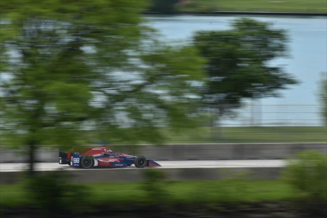 Alexander Rossi sails down the backstretch during practice for the Chevrolet Detroit Grand Prix -- Photo by: Chris Owens