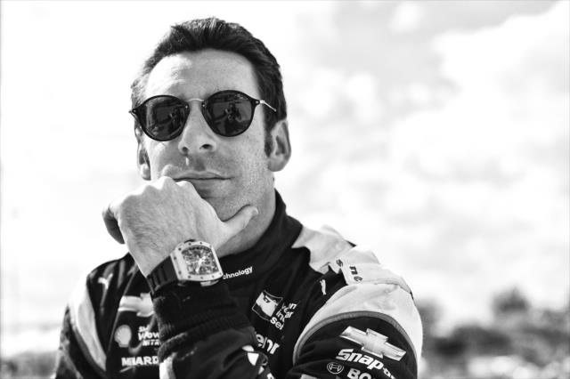 Simon Pagenaud in deep thought along pit lane prior to practice for the Chevrolet Detroit Grand Prix -- Photo by: Chris Owens