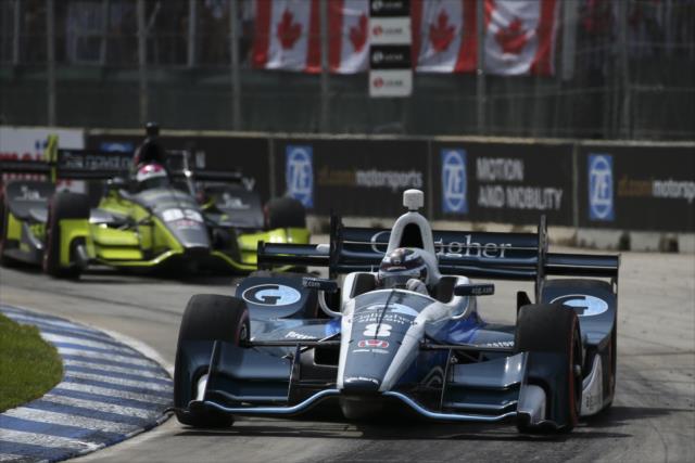 Max Chilton hits the apex of Turn 1 during Race 1 of the Chevrolet Detroit Grand Prix -- Photo by: Bret Kelley