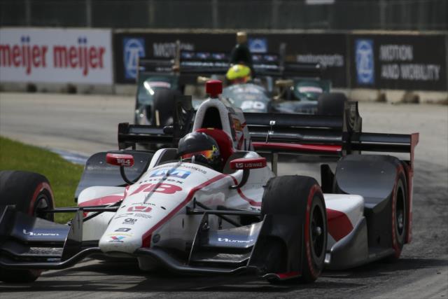 Esteban Gutierrez hits the apex of Turn 1 during Race 1 of the Chevrolet Detroit Grand Prix -- Photo by: Bret Kelley