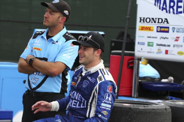 Marco Andretti sits along pit lane following Race 1 of the Chevrolet Detroit Grand Prix -- Photo by: Bret Kelley