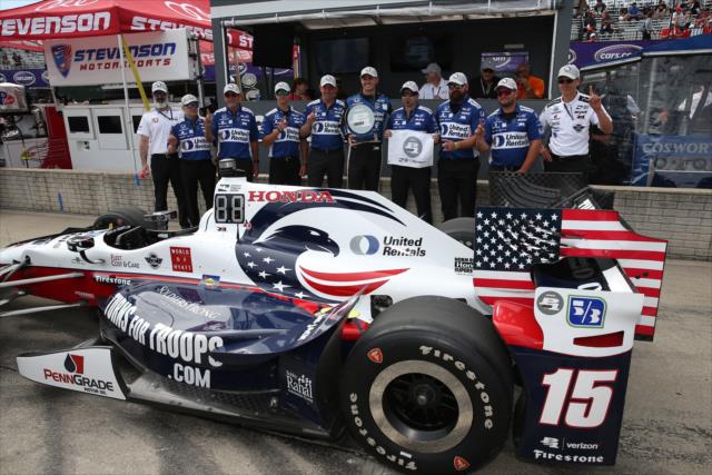 Graham Rahal and the Rahal Letterman Laningan Racing team win the pole position for Race 1 of the Chevrolet Detroit Grand Prix -- Photo by: Chris Jones
