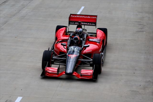 Arie Luyendyk Jr. pilots the two-seater down the frontstretch during the parade laps before Race 1 of the Chevrolet Detroit Grand Prix -- Photo by: Chris Jones