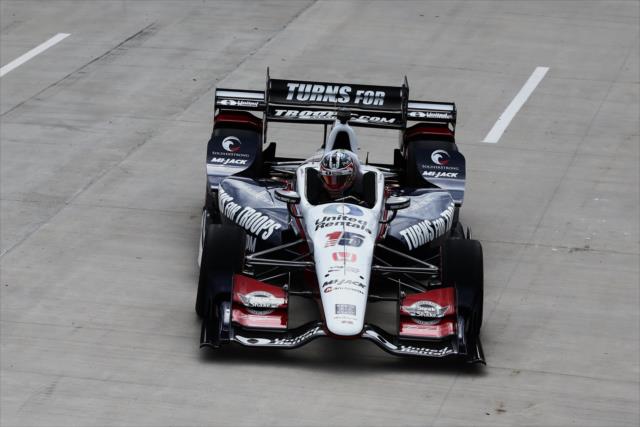 Graham Rahal rolls down the frontstretch during the parade lap prior to the start of Race 1 of the Chevrolet Detroit Grand Prix -- Photo by: Chris Jones