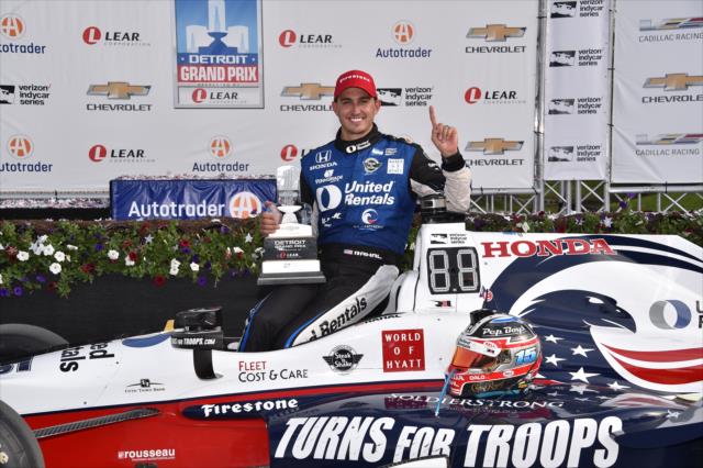 Graham Rahal and Rahal Letterman Lanigan Racing win Race 1 of the Chevrolet Detroit Grand Prix -- Photo by: Chris Owens