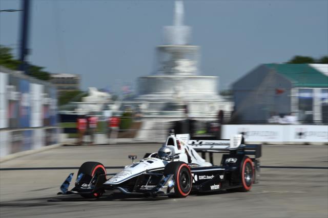 Simon Pagenaud sails into Turn 11 during Race 1 of the Chevrolet Detroit Grand Prix -- Photo by: Chris Owens