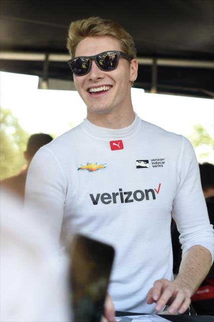 Josef Newgarden during the autograph session in the INDYCAR Fan Village at Belle Isle Park in Detroit -- Photo by: Chris Owens
