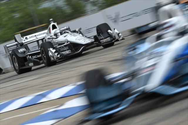 Simon Pagenaud sets up for Turn 7 during Race 1 of the Chevrolet Detroit Grand Prix -- Photo by: Chris Owens