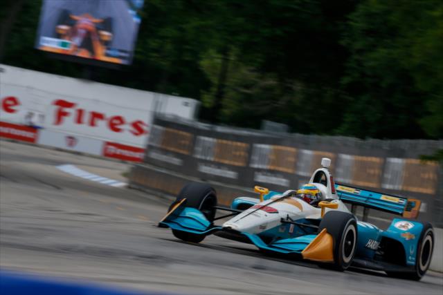 Gabby Chaves sails into Turn 6 during Race 2 of the Chevrolet Detroit Grand Prix at Belle Isle Park -- Photo by: Joe Skibinski