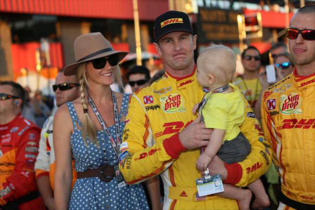 Ryan Hunter-Reay and his family curing pre-race festivities for the MAVTV 500 -- Photo by: Chris Jones