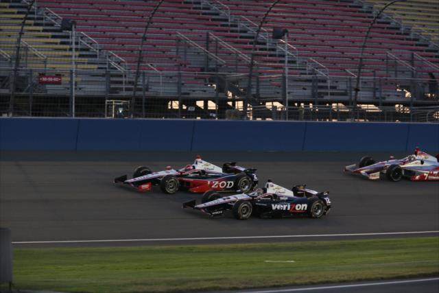 Teammates AJ Allmendinger and Will Power go side-by-side during the early stages of the MAVTV 500 -- Photo by: Chris Jones