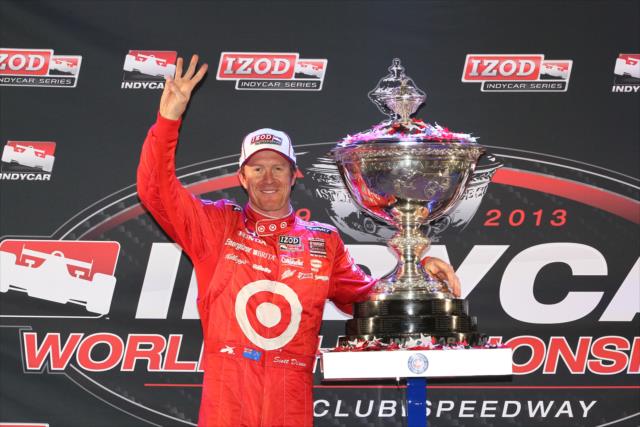 Scott Dixon becomes a three-time series winner after clinching the 2013 IZOD IndyCar Series championship -- Photo by: Chris Jones