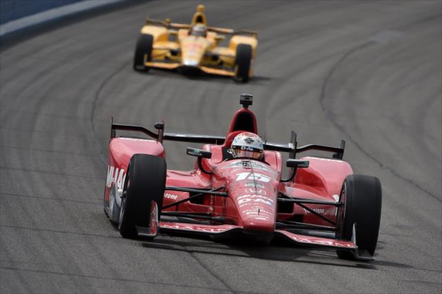Graham Rahal sets up for Turn 1 during the MAVTV 500 at Auto Club Speedway -- Photo by: Chris Owens