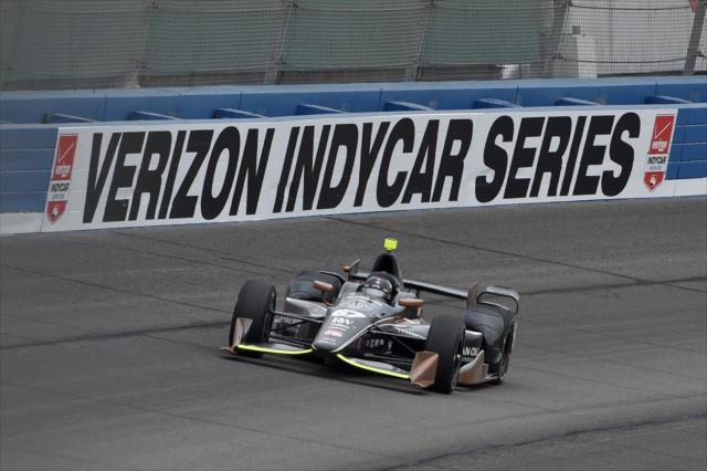 Josef Newgarden heads into Turn 3 during the MAVTV 500 at Auto Club Speedway -- Photo by: Chris Owens