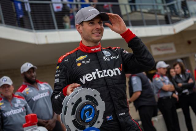 Will Power with his NTT P1 Pole Award -- Photo by: Stephen King