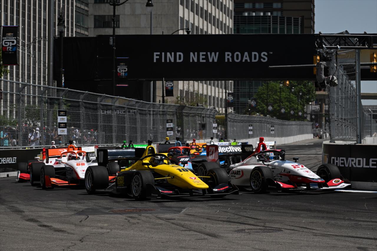 Reece Gold and Hulnter McElrea - INDY NXT By Firestone Detroit Grand Prix - By: James Black -- Photo by: James  Black
