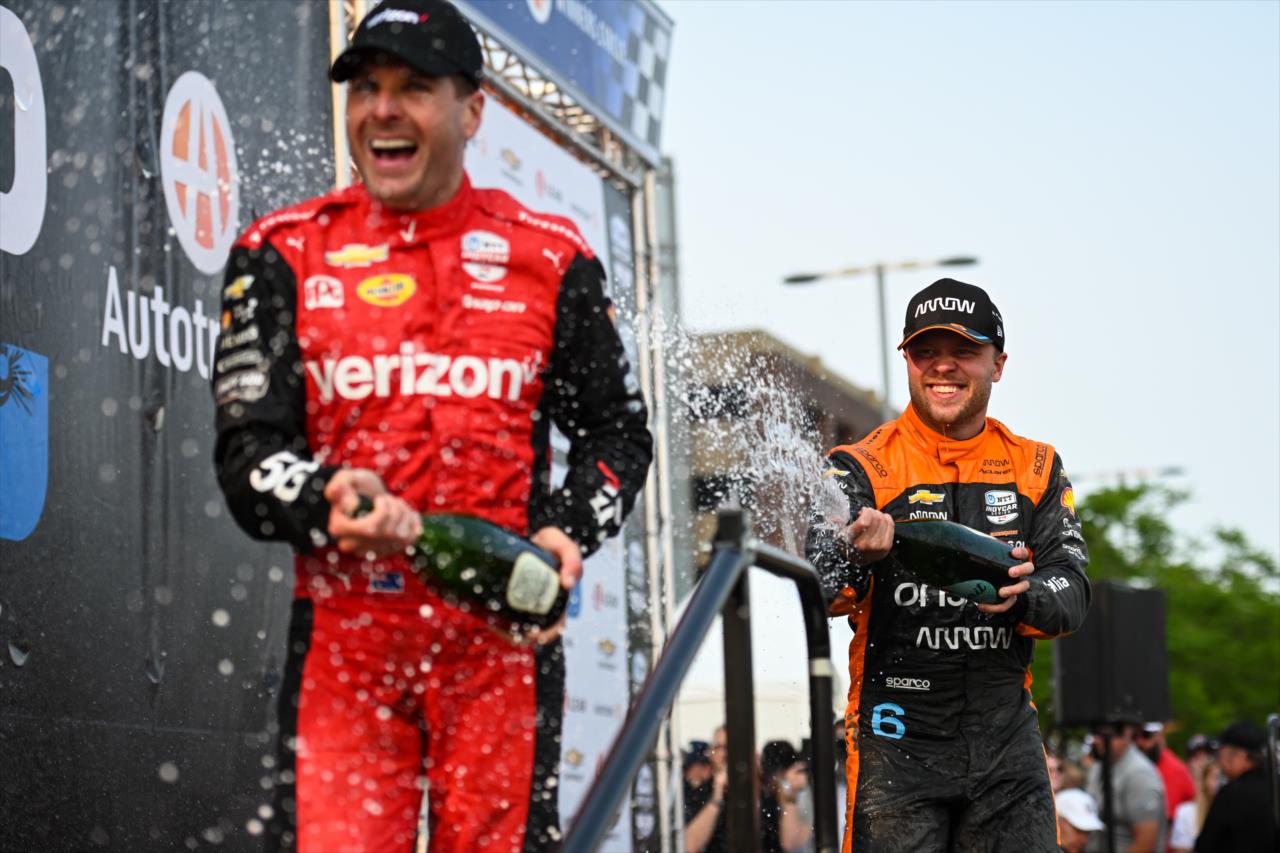 Will Power and Felix Rosenqvist - Chevrolet Detroit Grand Prix presented by Lear - By: James Black -- Photo by: James  Black