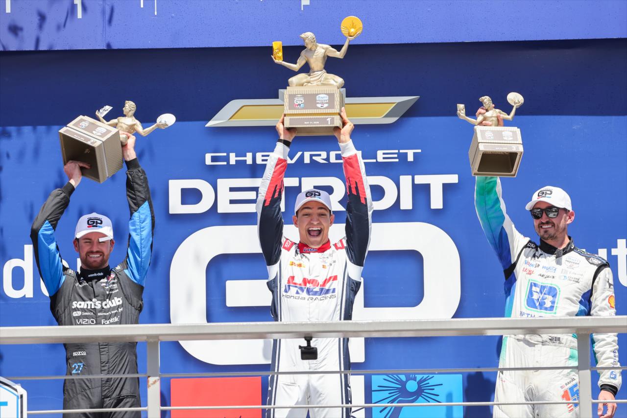 Kyle Kirkwood, Alex Palou and Graham Rahal - Chevrolet Detroit Grand Prix - By: Chris Owens -- Photo by: Chris Owens