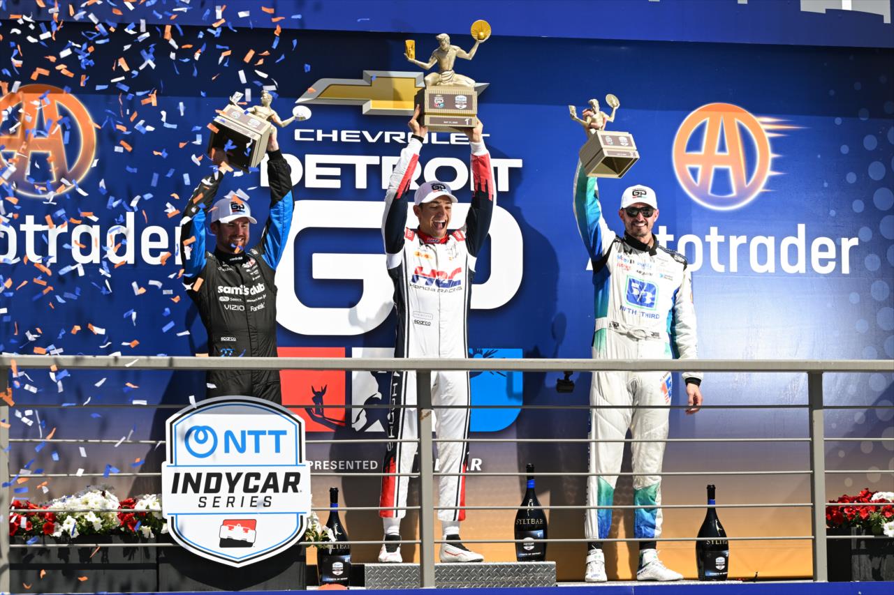 Kyle Kirkwood, Alex Palou and Graham Rahal - Chevrolet Detroit Grand Prix - By: James Black -- Photo by: James  Black