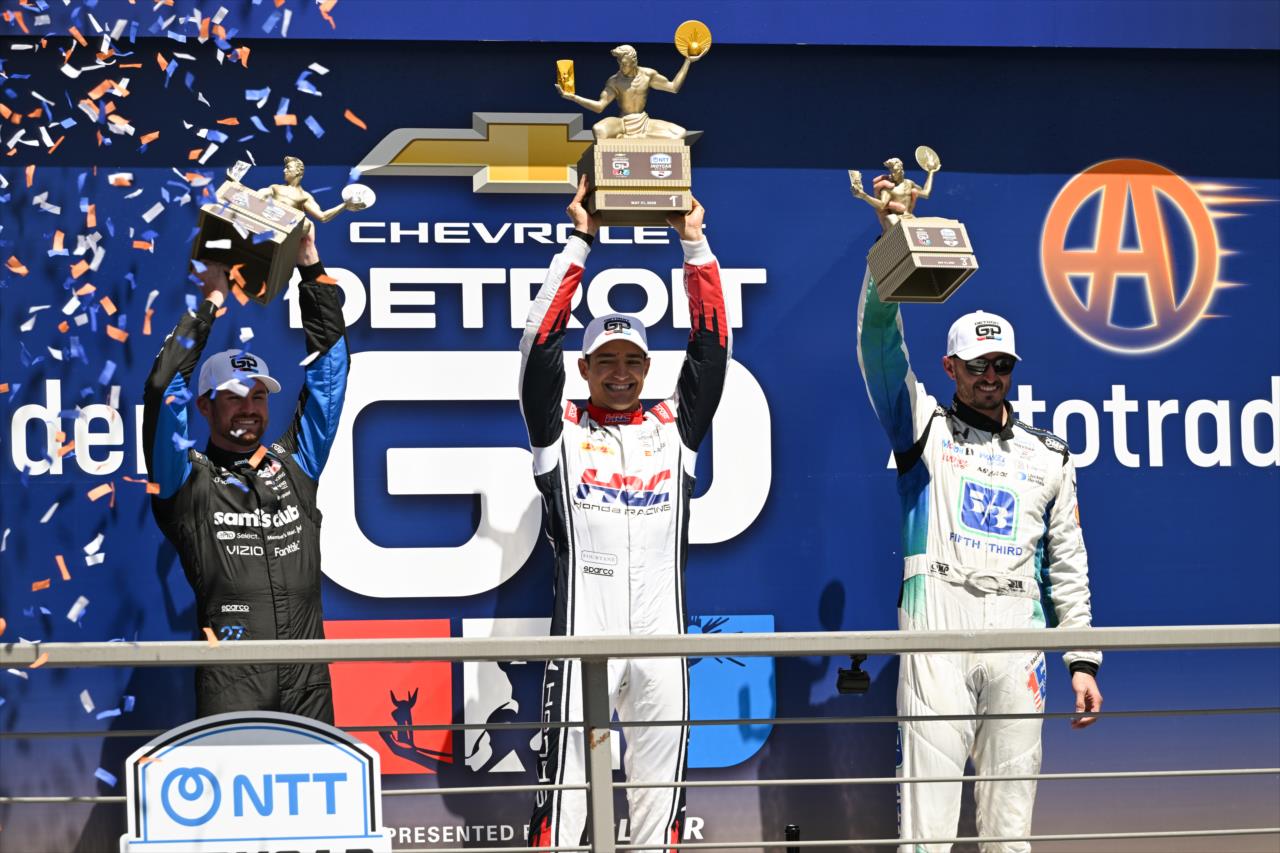 Kyle Kirkwood, Alex Palou and Graham Rahal - Chevrolet Detroit Grand Prix - By: James Black -- Photo by: James  Black