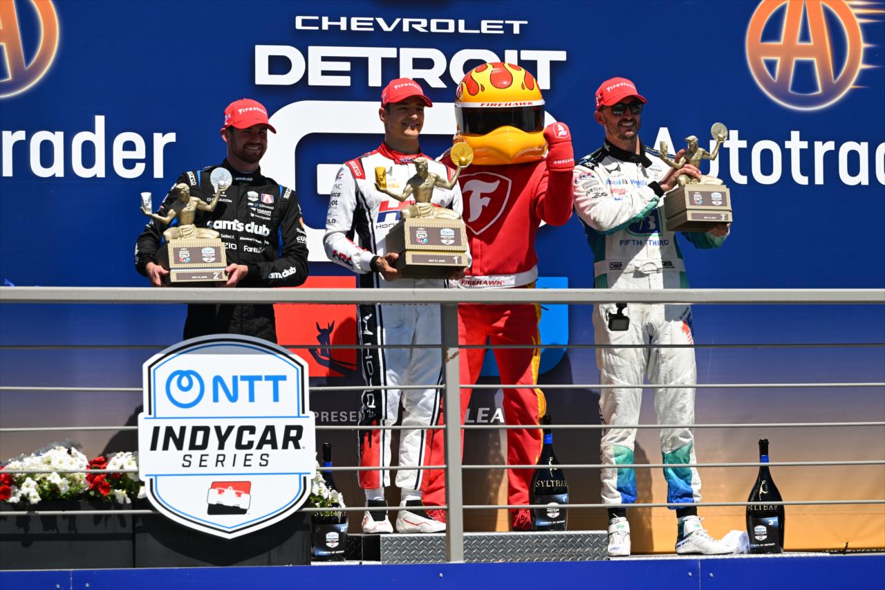 Kyle Kirkwood, Alex Palou and Graham Rahal - Chevrolet Detroit Grand Prix - By: James Black -- Photo by: James  Black