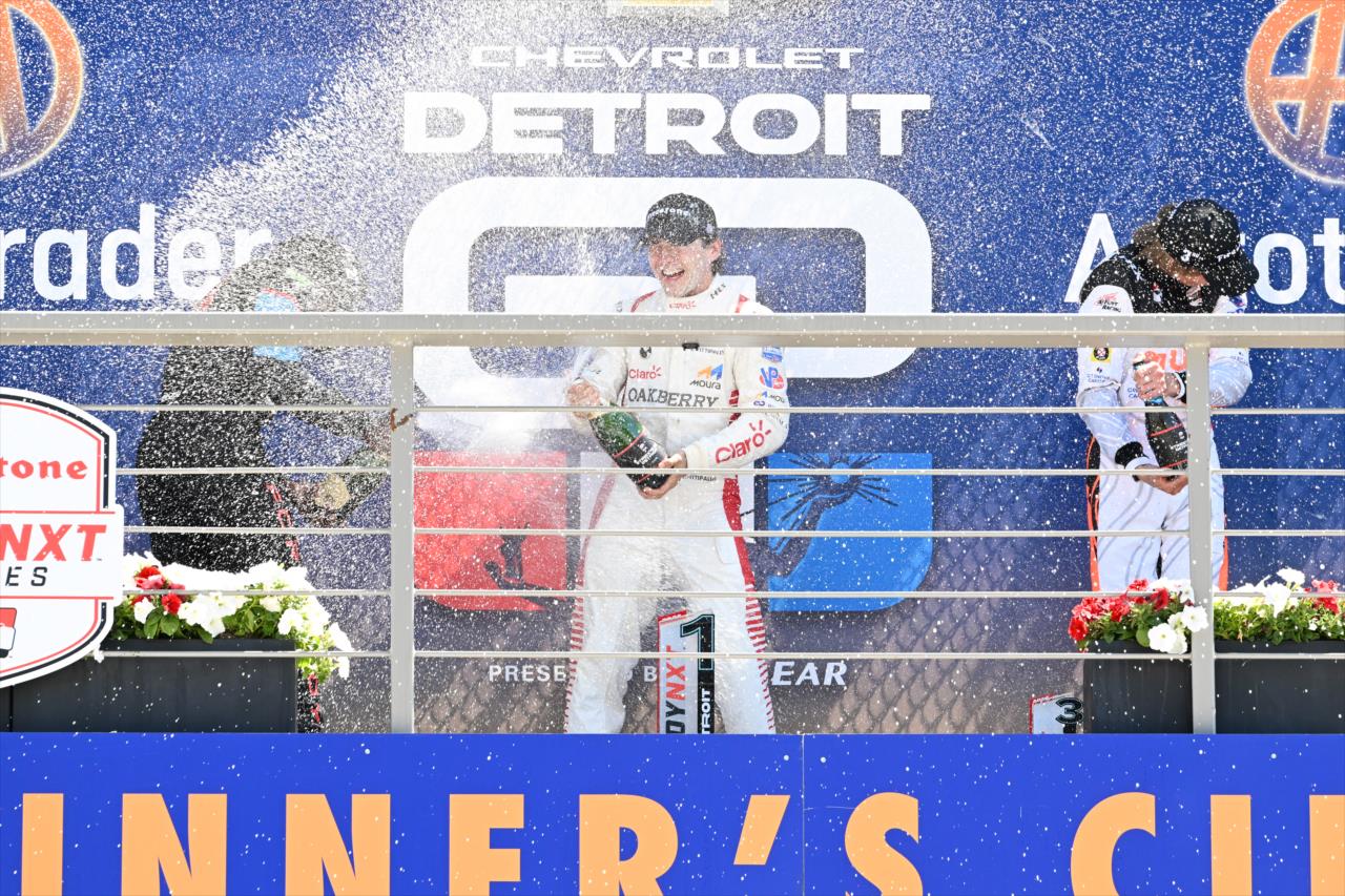 Myles Rowe, Enzo Fittipaldi, Tymek Kucharczyk - Detroit Grand Prix - INDY NXT by Firestone - By: James Black -- Photo by: James  Black