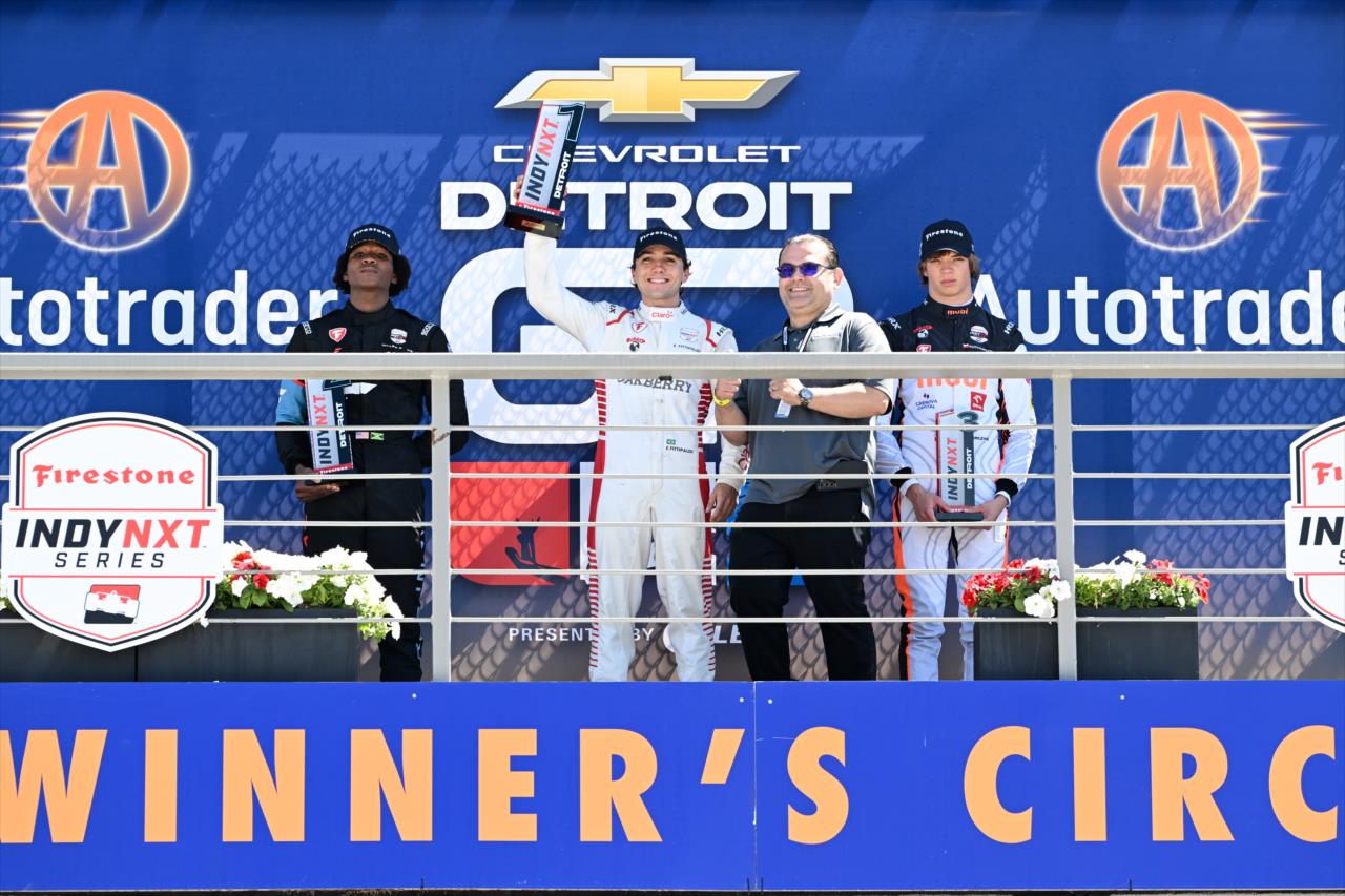 Myles Rowe, Enzo Fittipaldi, Tymek Kucharczyk - Detroit Grand Prix - INDY NXT by Firestone - By: James Black -- Photo by: James  Black