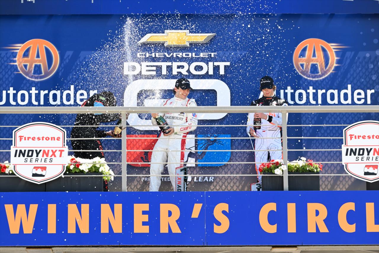 Myles Rowe, Enzo Fittipaldi, Tymek Kucharczyk - Detroit Grand Prix - INDY NXT by Firestone - By: James Black -- Photo by: James  Black